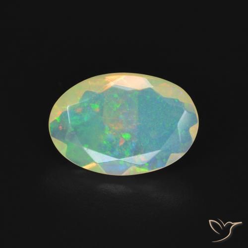 1.23ct 天然 マルチカラー オパール, 楕円形, 透明