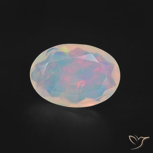 1.13ct 天然 マルチカラー オパール, 楕円形, 透明