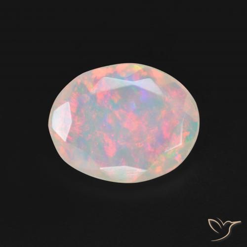 1.20ct 天然 マルチカラー オパール, 楕円形, 半透明