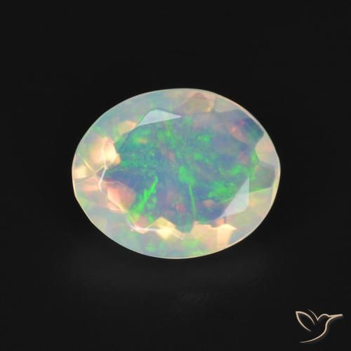 1.30ct 天然 マルチカラー オパール, 楕円形, 透明