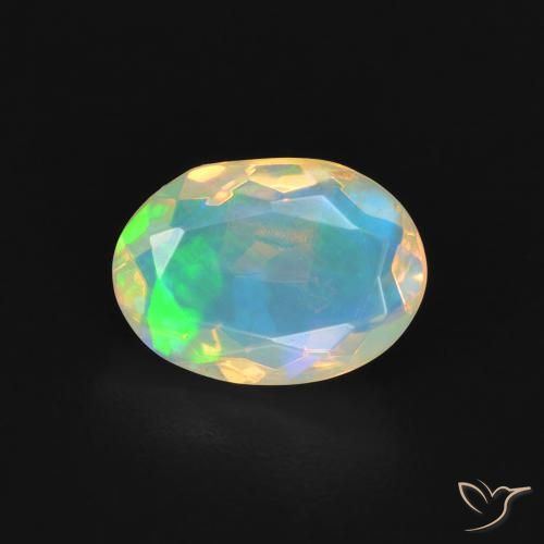1.18ct 天然 マルチカラー オパール, 楕円形, 透明