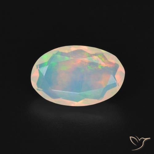 0.94ct 天然 マルチカラー オパール, 楕円形, 透明