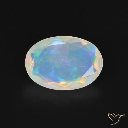 1.03ct 天然 マルチカラー オパール, 楕円形, 透明, Photo A
