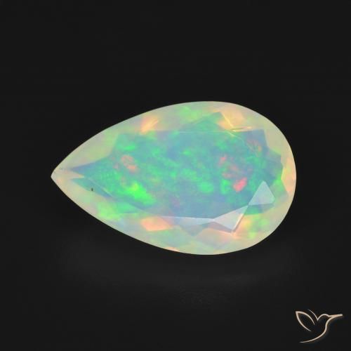2.58ct 天然 マルチカラー オパール, 洋梨の形, 透明