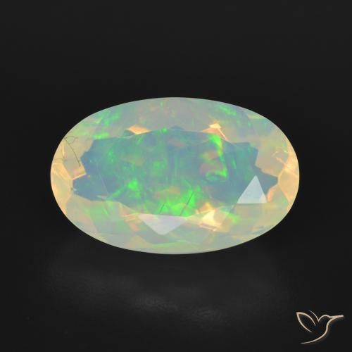 3.45ct 天然 マルチカラー オパール, 楕円形, 透明