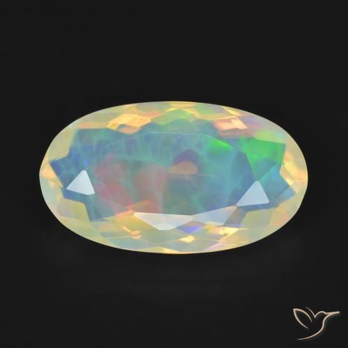 3.51ct 天然 マルチカラー オパール, 楕円形, 透明, Photo A