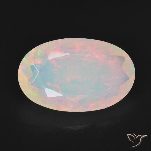 4.25ct 天然 マルチカラー オパール, 楕円形, 透明