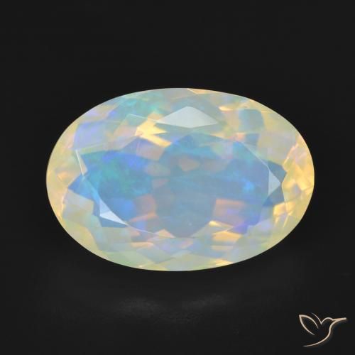 5.06ct 天然 マルチカラー オパール, 楕円形, 透明