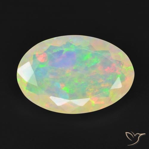 3.93ct 天然 マルチカラー オパール, 楕円形, 透明