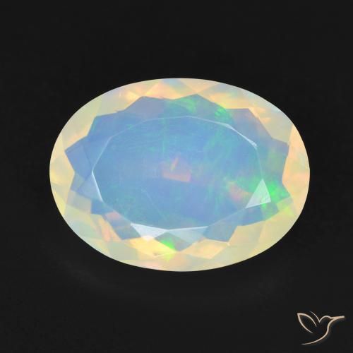 3.89ct 天然 マルチカラー オパール, 楕円形, 透明