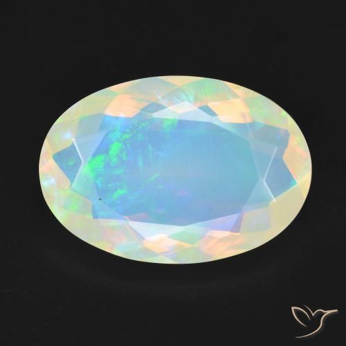 4.44ct 天然 マルチカラー オパール, 楕円形, 透明