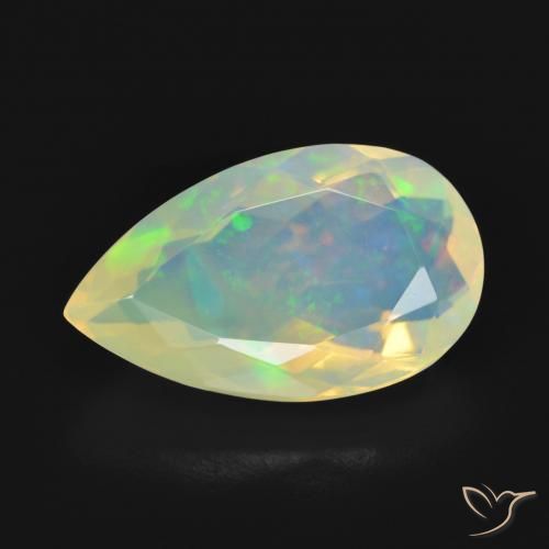 3.12ct 天然 マルチカラー オパール, 洋梨の形, 透明