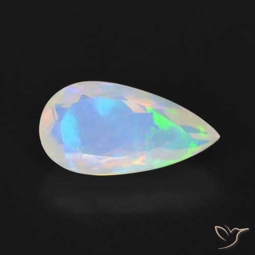 3.16ct 天然 マルチカラー オパール, 洋梨の形, 透明