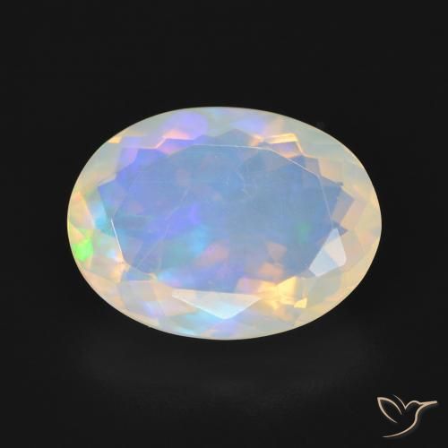 3.67ct 天然 マルチカラー オパール, 楕円形, 透明