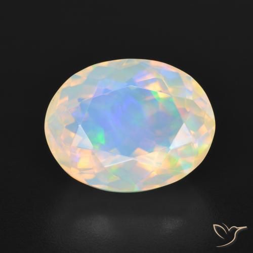 3.90ct 天然 マルチカラー オパール, 楕円形, 透明