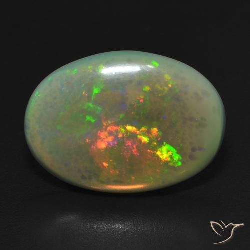 4.41ct 天然 マルチカラー オパール, 楕円形, 半透明
