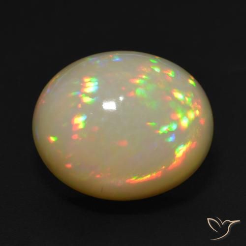 10.12ct 天然 マルチカラー オパール, 楕円形, オペーク