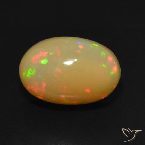 3.96ct 天然 マルチカラー オパール, 楕円形, 半透明