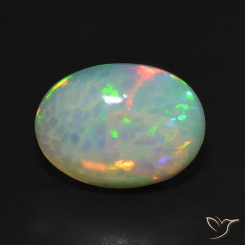 3.23ct 天然 マルチカラー オパール, 楕円形, 半透明, Photo A