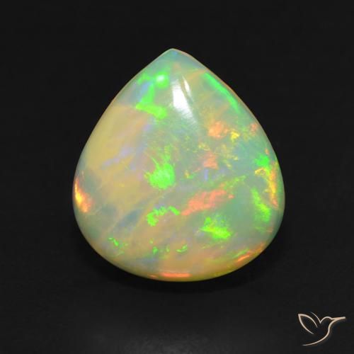 2.85ct 天然 マルチカラー オパール, 洋梨の形, 半透明