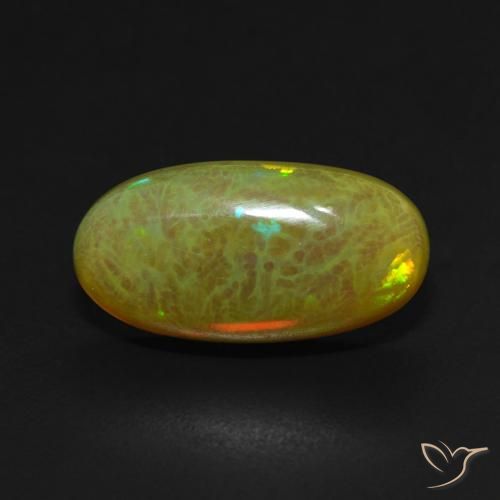 4.63ct 天然 マルチカラー オパール, 楕円形, 半透明
