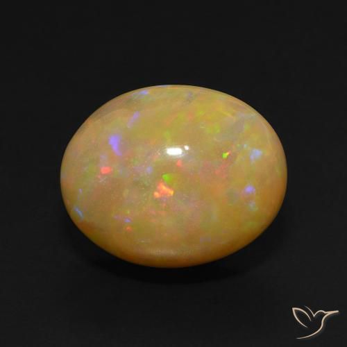 5.88ct 天然 マルチカラー オパール, 楕円形, 半透明