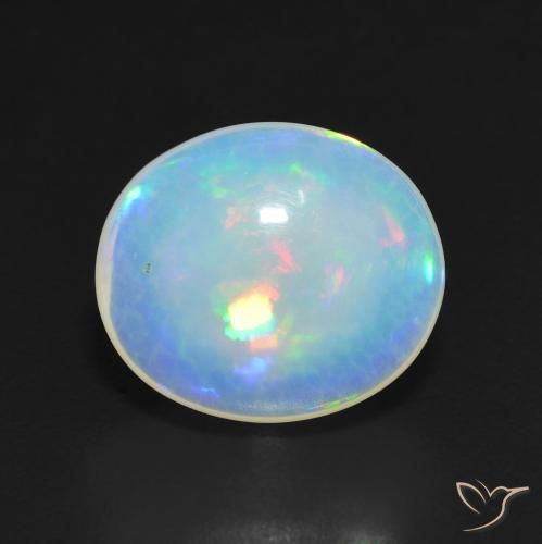 4.91ct 天然 マルチカラー オパール, 楕円形, 半透明