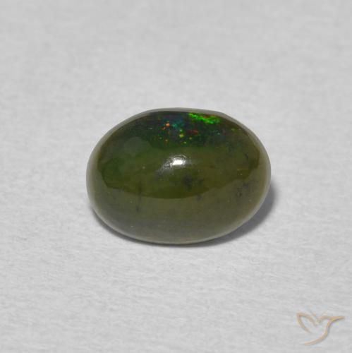 0.72ct 天然 マルチカラー オパール, 楕円形, オペーク