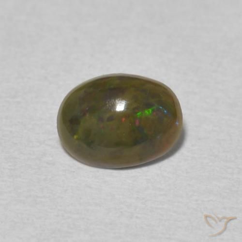 0.56ct 天然 マルチカラー オパール, 楕円形, オペーク