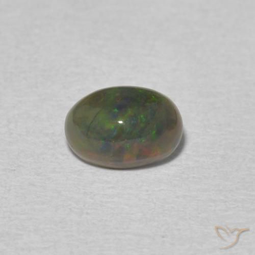 0.52ct 天然 マルチカラー オパール, 楕円形, オペーク