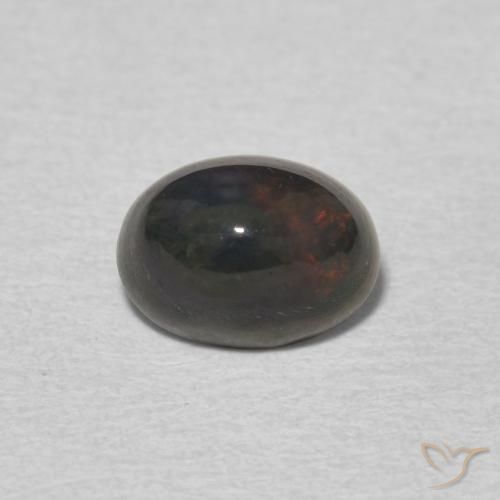 0.95ct 天然 マルチカラー オパール, 楕円形, オペーク