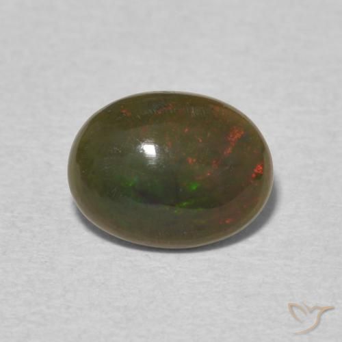 0.98ct 天然 マルチカラー オパール, 楕円形, オペーク