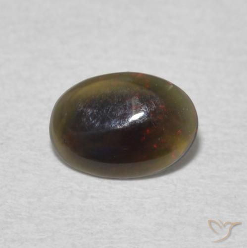 0.28ct 天然 マルチカラー オパール, 楕円形, オペーク