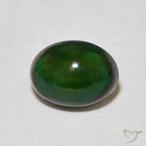 1.19ct 天然 ディープグリーン オパール, 楕円形, オペーク