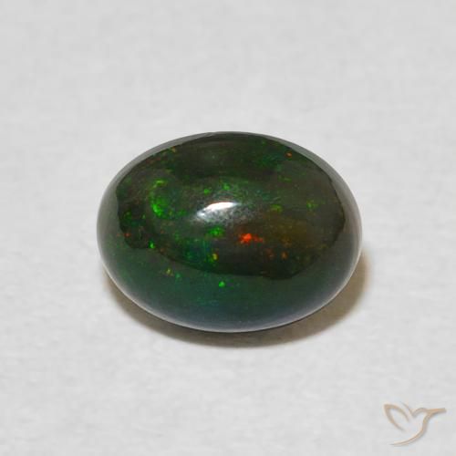 0.90ct 天然 マルチカラー オパール, 楕円形, オペーク