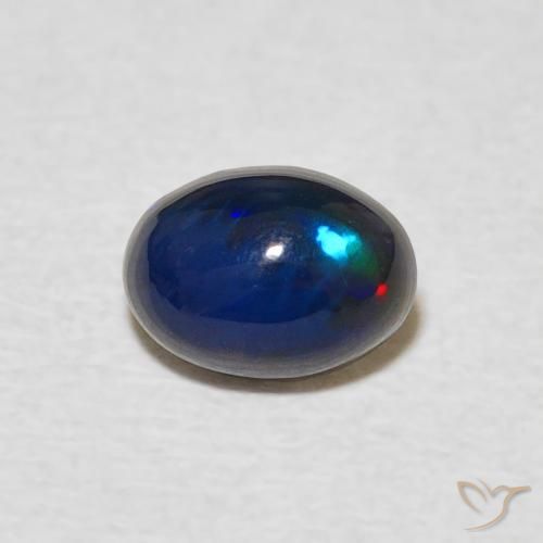 0.54ct 天然 マルチカラー オパール, 楕円形, オペーク