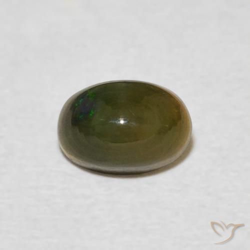 0.55ct 天然 マルチカラー オパール, 楕円形, オペーク