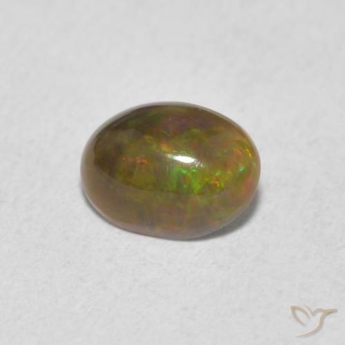 0.50ct 天然 マルチカラー オパール, 楕円形, オペーク