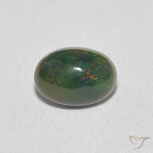 0.55ct 天然 マルチカラー オパール, 楕円形, オペーク