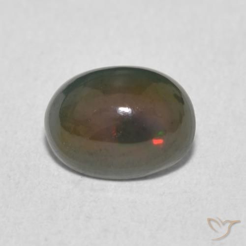 0.92ct 天然 マルチカラー オパール, 楕円形, オペーク