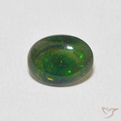 0.53ct 天然 マルチカラー オパール, 楕円形, オペーク