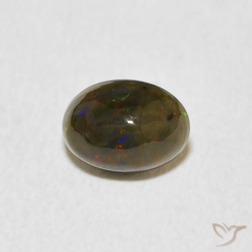 0.47ct 天然 マルチカラー オパール, 楕円形, オペーク