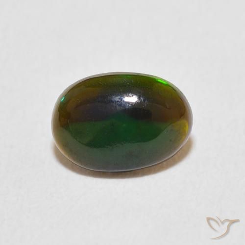 0.43ct 天然 マルチカラー オパール, 楕円形, オペーク