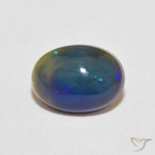 0.87ct 天然 マルチカラー オパール, 楕円形, オペーク