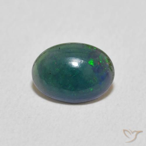 0.27ct 天然 マルチカラー オパール, 楕円形, オペーク