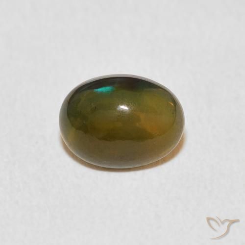 0.80ct 天然 マルチカラー オパール, 楕円形, オペーク