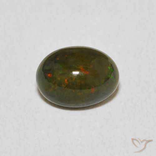 0.51ct 天然 マルチカラー オパール, 楕円形, オペーク