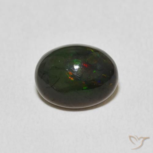 1.21ct 天然 マルチカラー オパール, 楕円形, オペーク