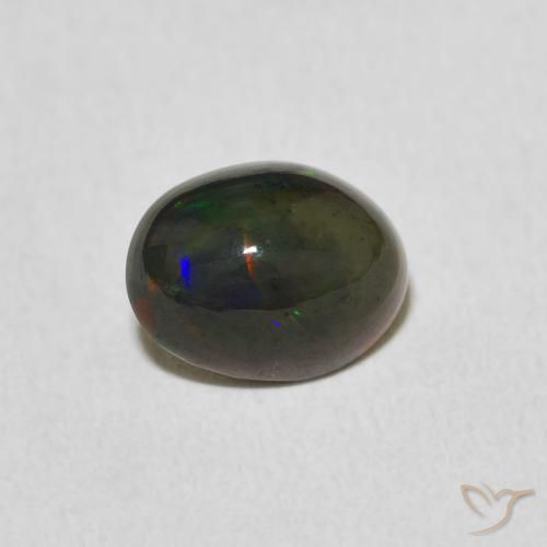 1.24ct 天然 マルチカラー オパール, 楕円形, オペーク