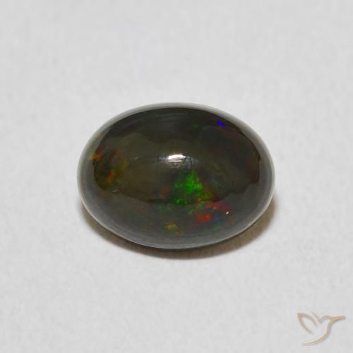 0.95ct 天然 マルチカラー オパール, 楕円形, オペーク